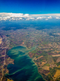 Aerial view of agricultural landscape