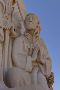 Low angle view of statue against clear sky