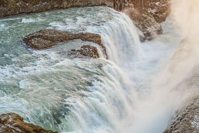 Scenic view of waterfall