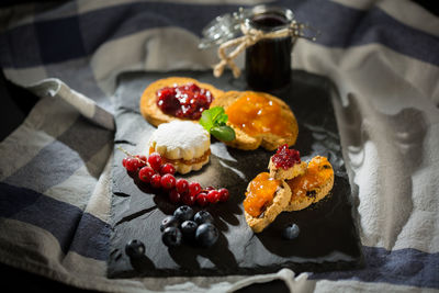 Close-up of food on slate