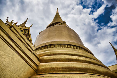 Low angle view of temple building against sky