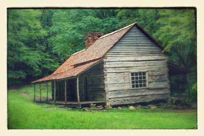 Old house on field