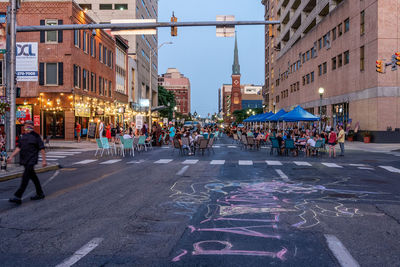 People on city street