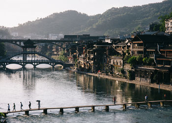 Bridge over river against sky