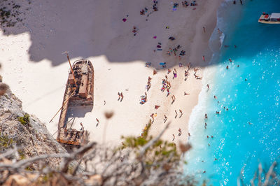 Aerial view of people at beach