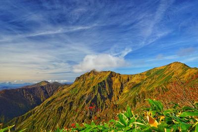 Scenic view of mountains against sky