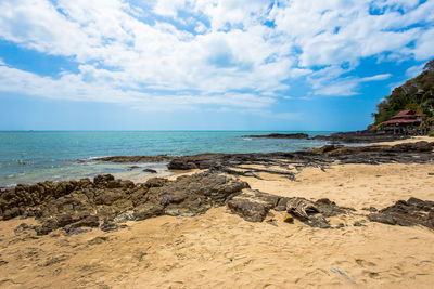 Scenic view of beach against sky