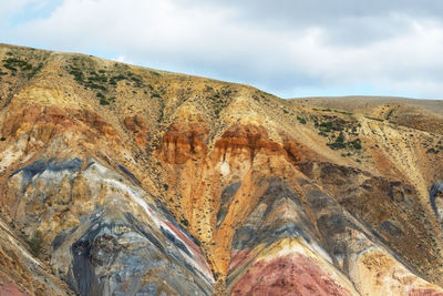 Colorful hills in altai republic, named mars 2. nature environment background. 