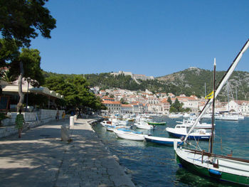 Boats in harbor