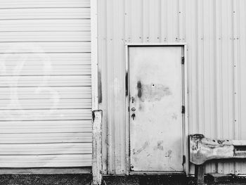 Closed door of old house