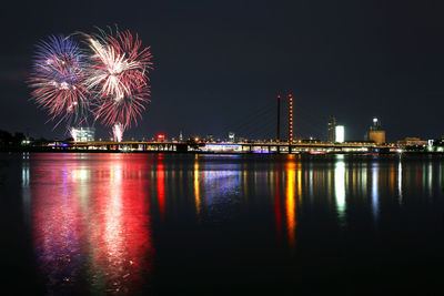 Illuminated city at night