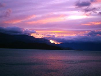 Scenic view of dramatic sky over sea