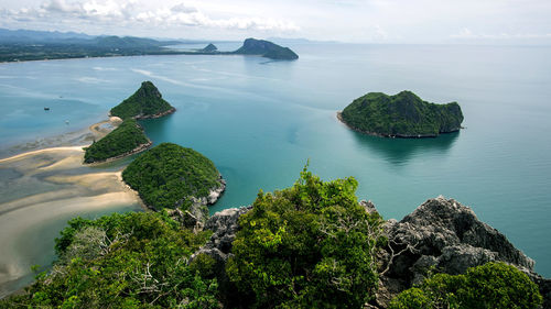 Top view seascape beach at prachuab khirikhan povince , landscape thailand