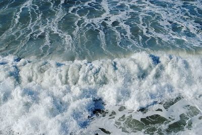 Close-up of wave on shore