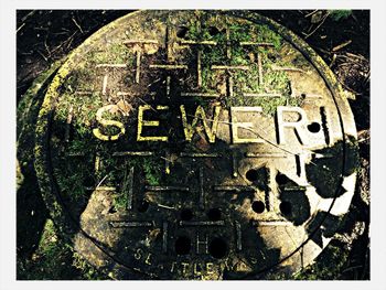 Close-up of text on wall