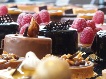 Close-up of cake with ice cream