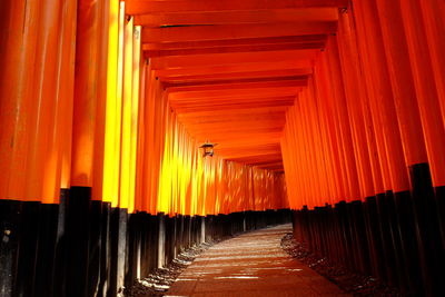 View of corridor during sunset