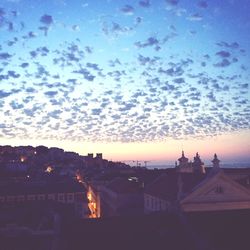 View of cityscape at dusk