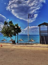 Scenic view of beach against sky