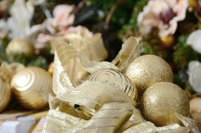 Close-up of christmas decorations