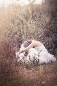 Woman on field