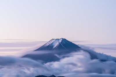 Scenic view of sea against sky during winter