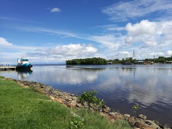 Scenic view of river against sky