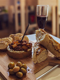 Close-up of food on table