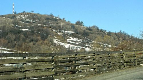 Scenic view of landscape against clear sky
