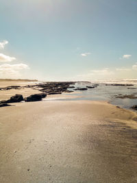 Scenic view of beach against sky