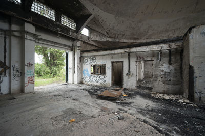 Interior of abandoned building