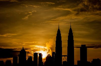 Sunset over city