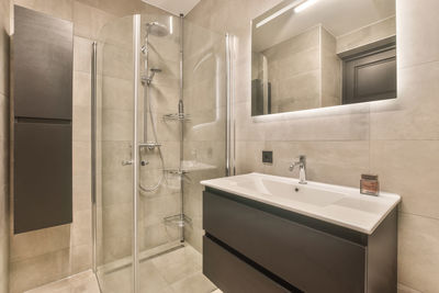 Interior of modern bathroom