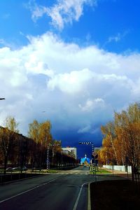 Road against cloudy sky