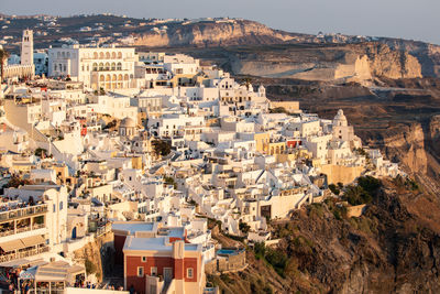 High angle view of buildings in city