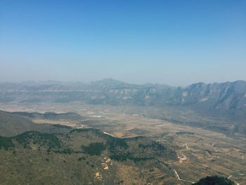 Scenic view of landscape against clear sky