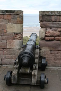 View of fort against sea