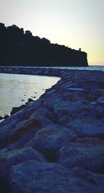 Scenic view of sea at sunset