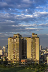 Buildings against sky in city