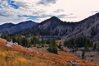 Lake martha hiking sunset peak, great western trail brighton rocky mountains, wasatch front, utah.