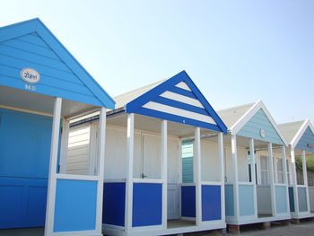 Low angle view of built structure against blue sky