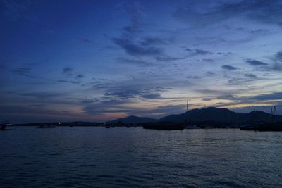 Scenic view of sea against sky at sunset