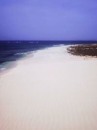 Scenic view of beach against clear sky