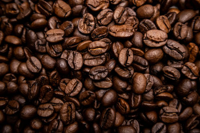 Full frame shot of roasted coffee beans