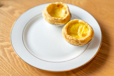 Two delicious tarts on a plate