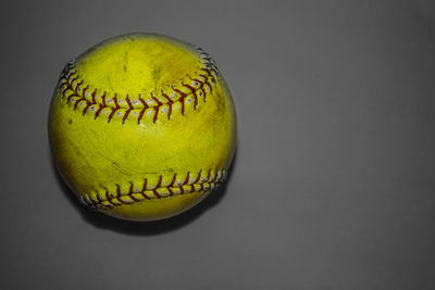 Close-up of baseball on table