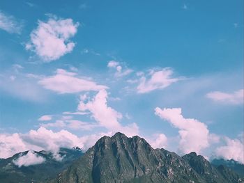 Low angle view of mountain against sky