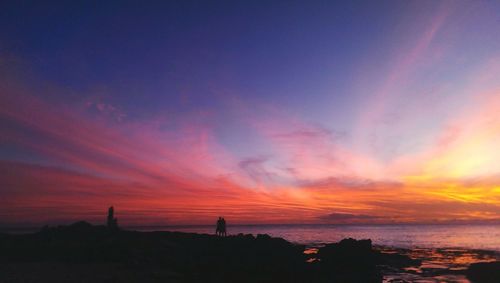 Scenic view of sea at sunset