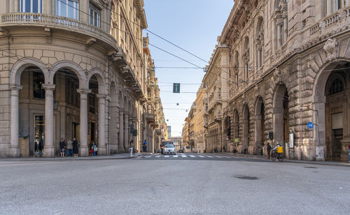 Scenery around the piazza de ferrari in genoa, the capital of the italian region of liguria