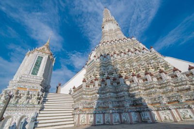 Low angle view of temple building against sky